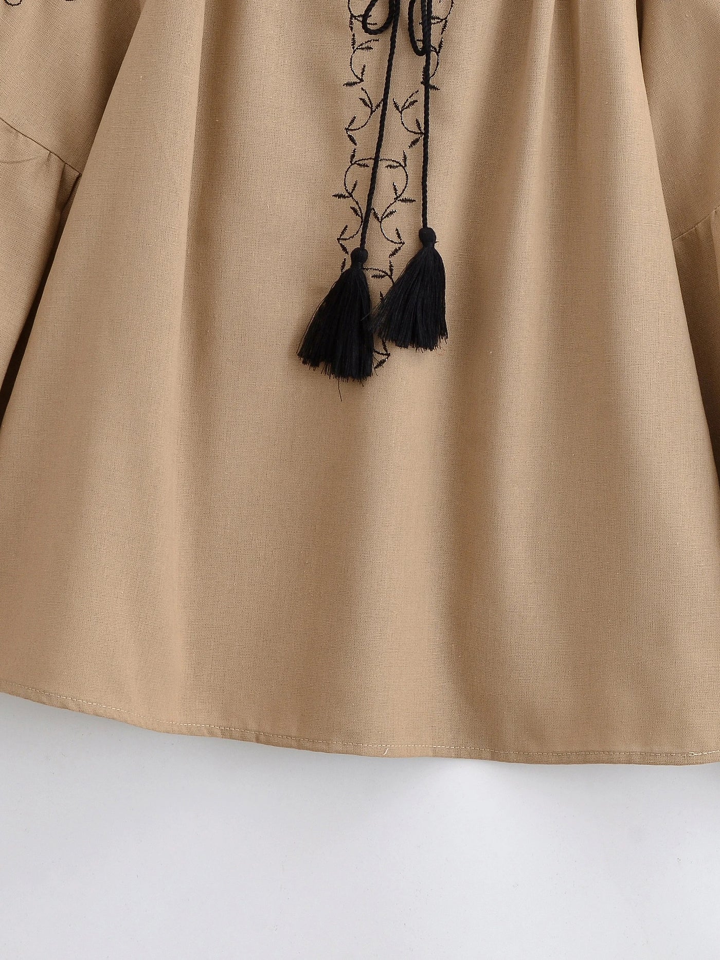 Midnight Marigold Embroidered Blouse