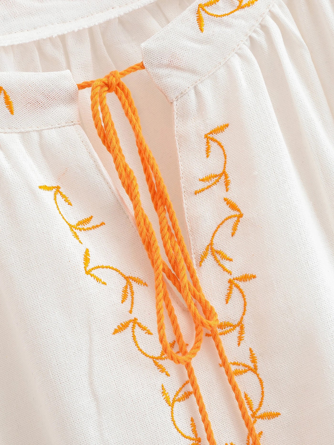 Midnight Marigold Embroidered Blouse