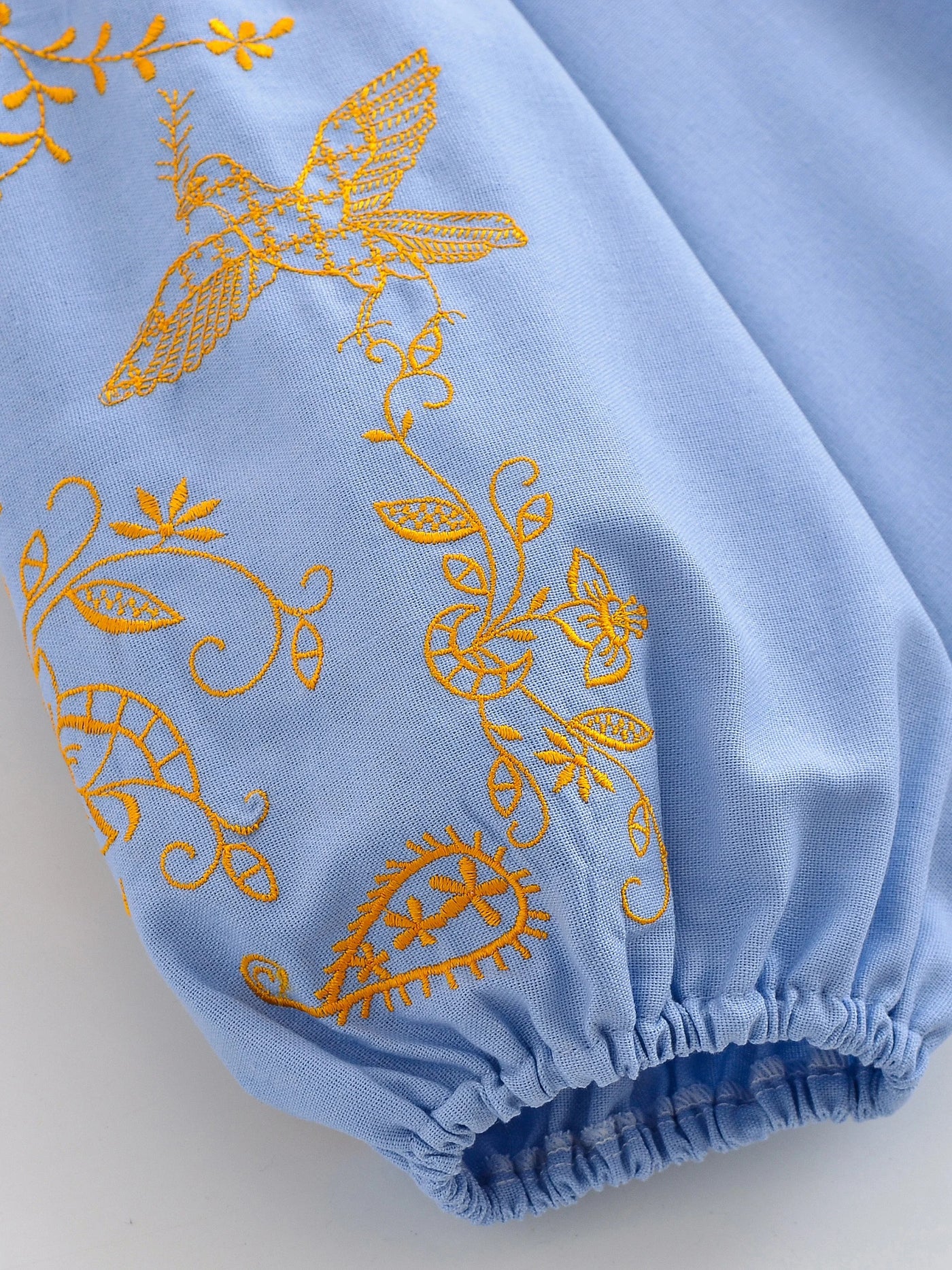 Midnight Marigold Embroidered Blouse