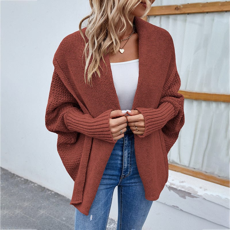 DRAZZLE L / Burgundy Chrysanthe Knitted Cardigan