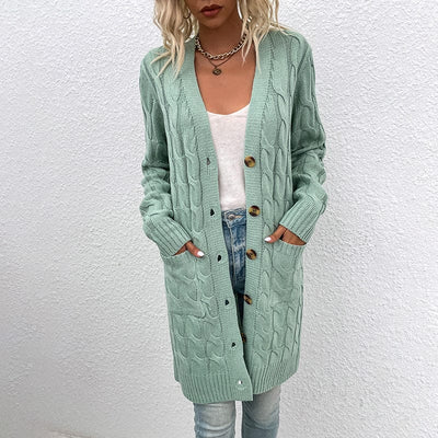 DRAZZLE S / Green Beans Serenith Knitted Long Cardigan