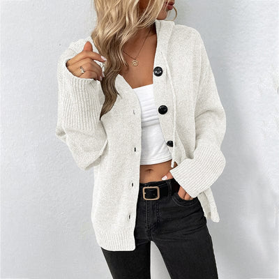 DRAZZLE XL / White Solanthe Knitted Cardigan