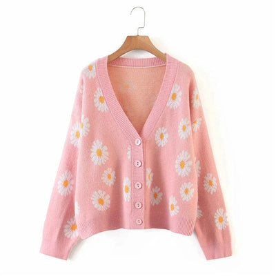 FIRMIANA One Size / Pink Daisies Blossom Cardigan