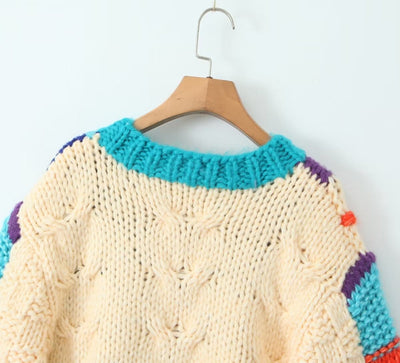 GoodMe One Size / Ivory Lilac Retro Sweater