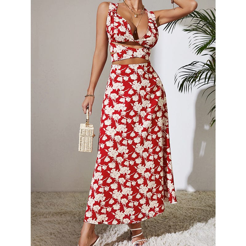 Hansen Scarlet High Waist Maxi Dress