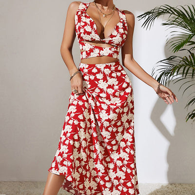 Hansen Scarlet High Waist Maxi Dress