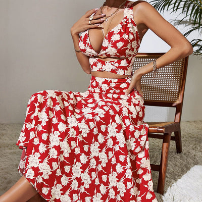 Hansen Scarlet High Waist Maxi Dress