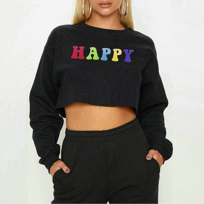 OSHYA Happy Crop Sweatshirt