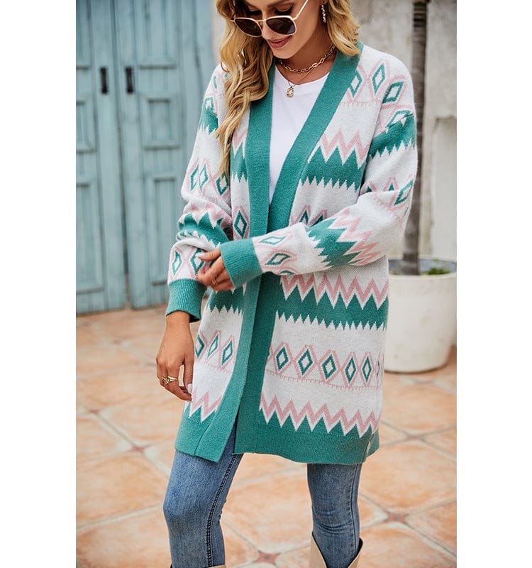 Owen Claire Geometric Print Cardigan