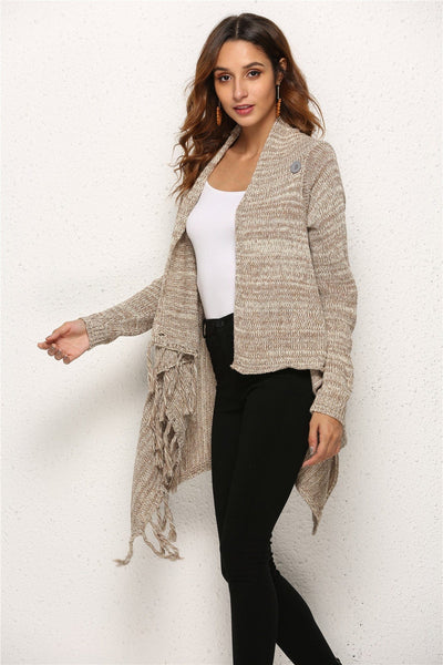 PettiCloth Autumn Winter plus Size Women Clothes Tassel Knitted Sweater Coat