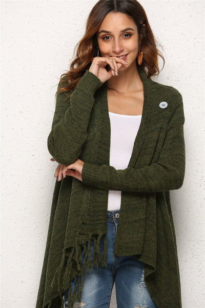 PettiCloth Autumn Winter plus Size Women Clothes Tassel Knitted Sweater Coat