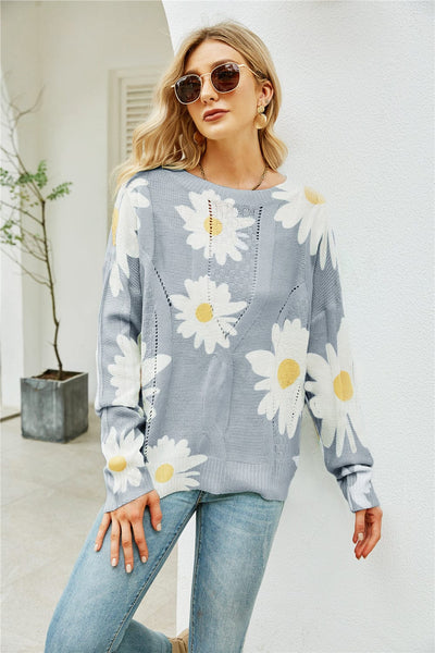 PettiCloth Indigo Floral Sweater