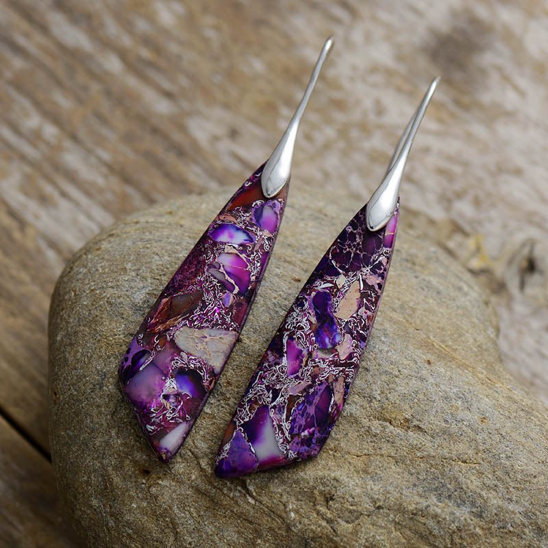 Purple Jasper Dangle Earrings