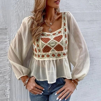 Reddy S / Orange Brown Rosie Boho Blouse