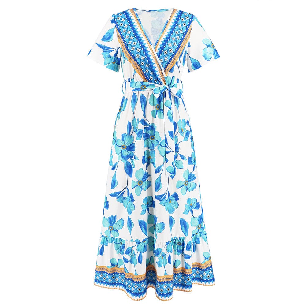 RUIGGE S / Blue Shelby Boho Maxi Dress