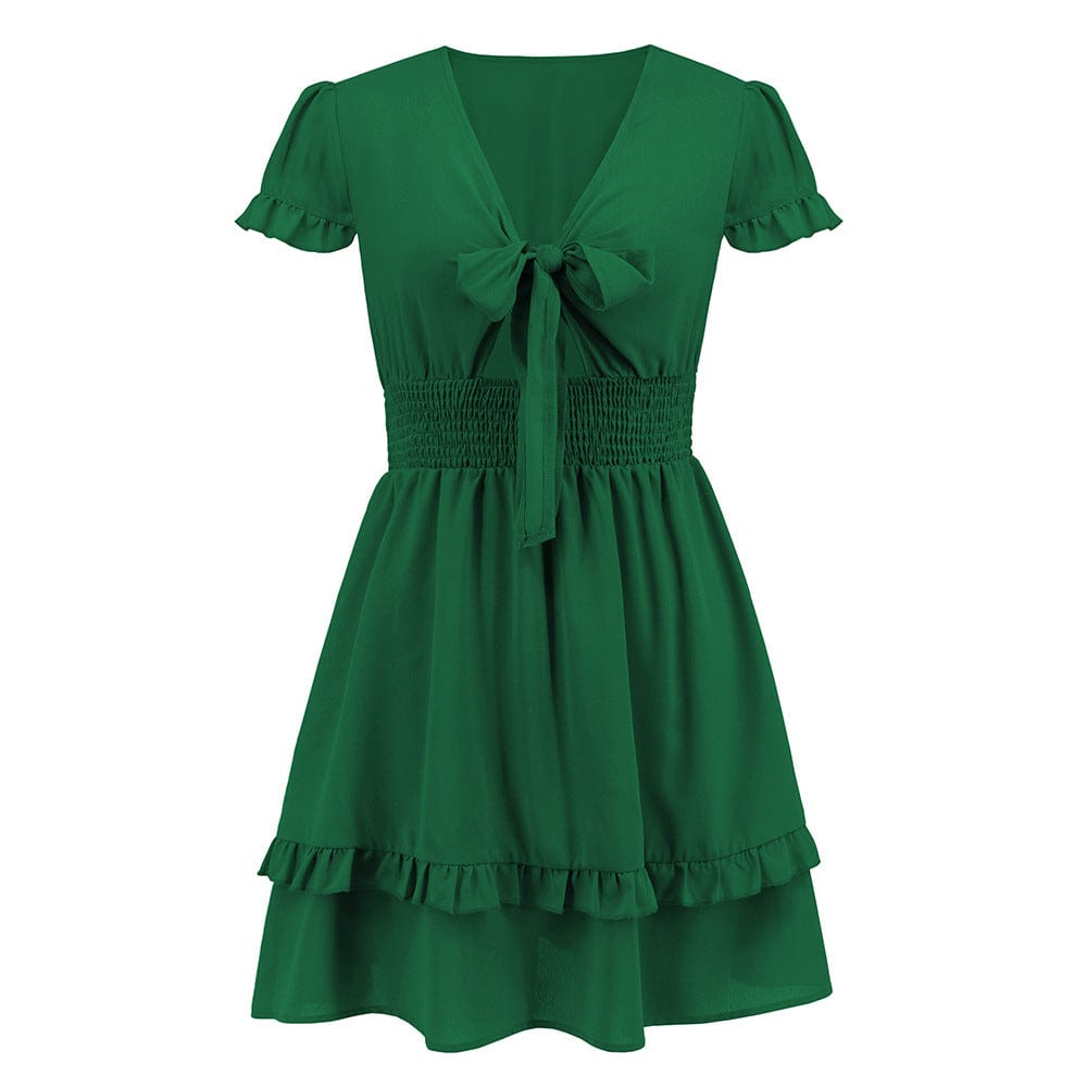 RUIGGE S / Green Kassandra Boho Mini Dress