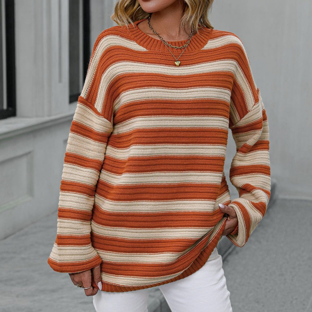 SERENDIPITY S / Orange Electra Knitted Sweater