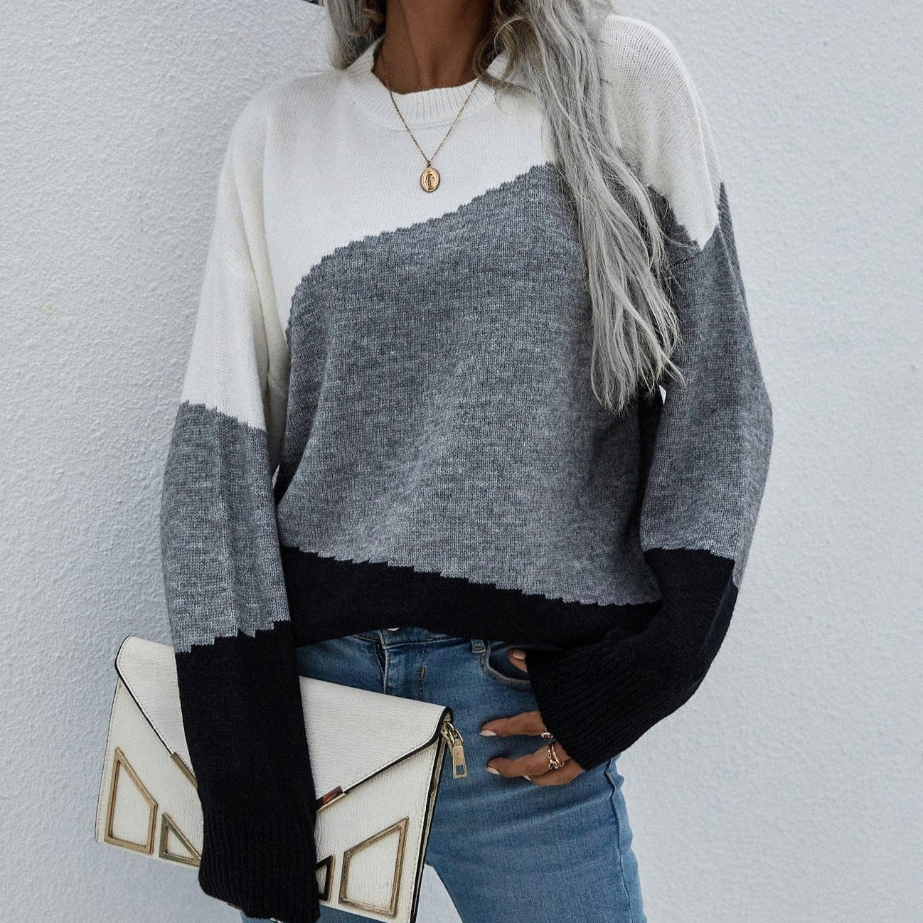 SERENDIPITY S / White Sapphira Knitted Sweater
