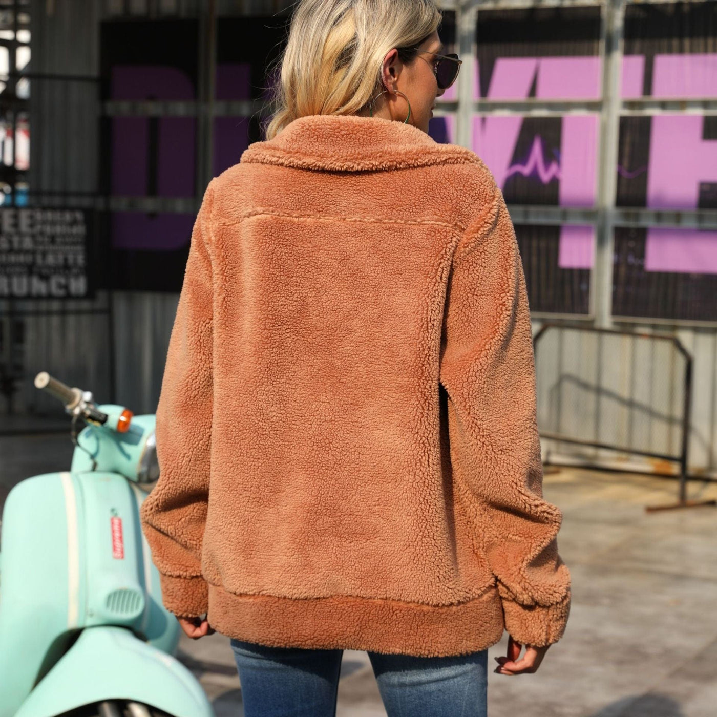Shine Life Casual Women Autumn Clothing Long Sleeve Collared Non Ironing Solid Color Loose Mid Length Double Sided Cashmere Coat