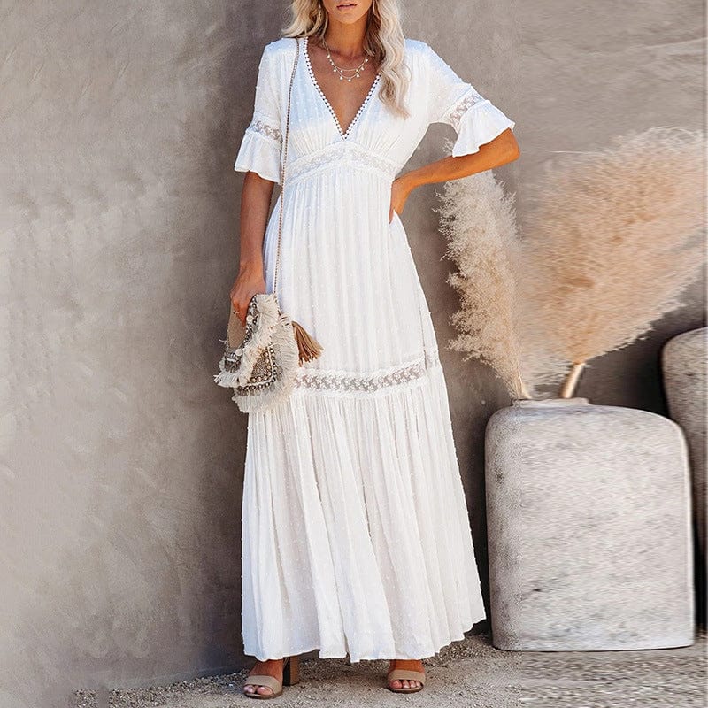 SHINTWO S / White Oriana Boho Maxi Dress