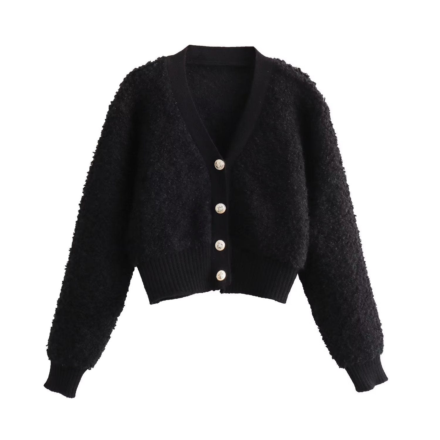 Starivy Black / One Size Waverly Teddy Knitted Cardigan