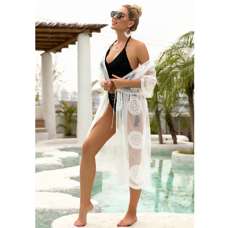 Tidee One Size / White Mayfield Cover Up Kimono