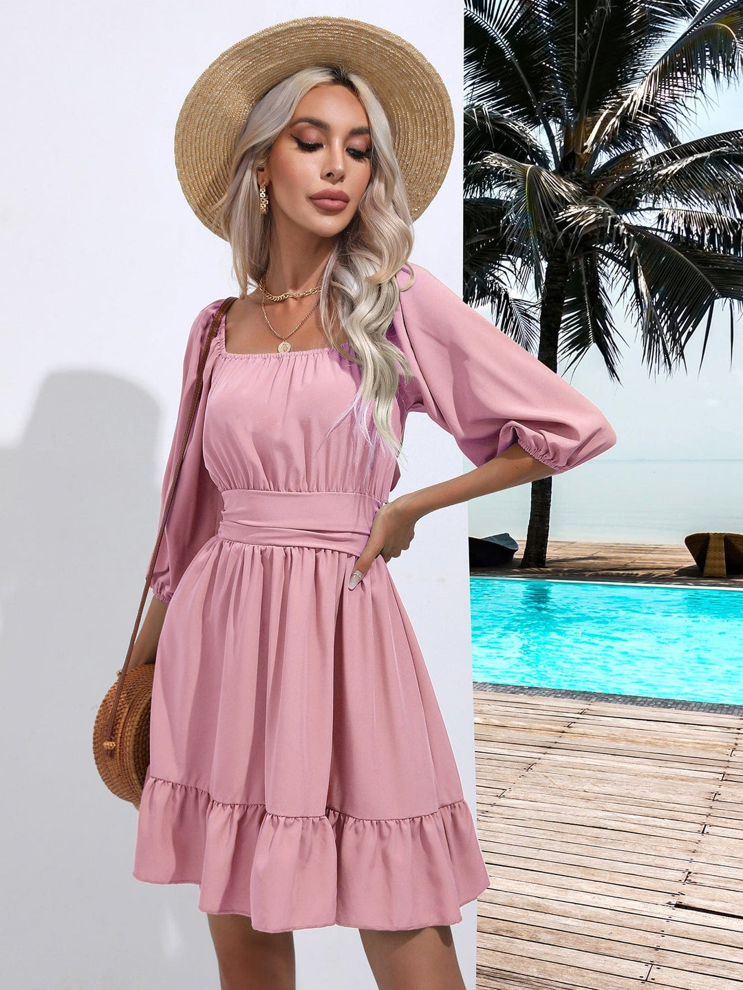 alexis pink mini dress Alexis Boho Mini Dress