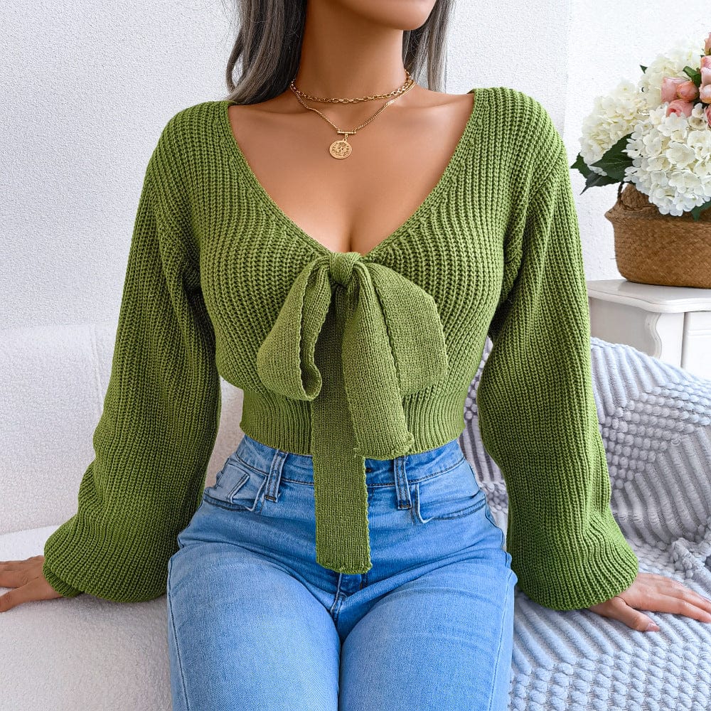 Wicked AF Anna Bowknot Cropped Sweater