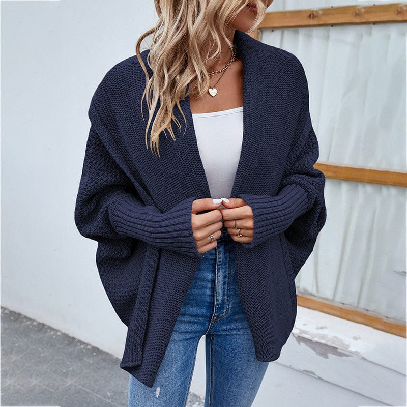 Wicked AF L / Navy Blue Chrysanthe Knitted Cardigan