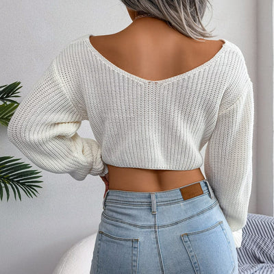 Wicked AF Lirael Cropped Knotted Sweater