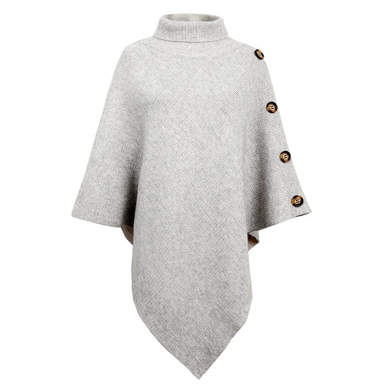 Wicked AF One Size / Gray Amaryllis Turtleneck Poncho Sweater