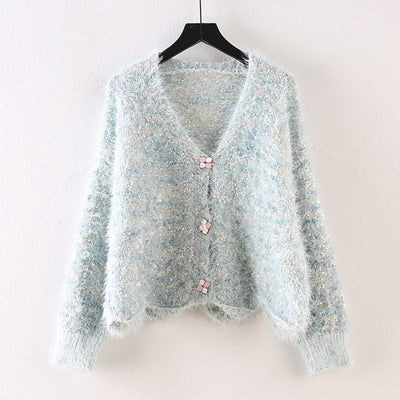 Wicked AF One Size / Light Blue Fidelia Knitted Cardigan