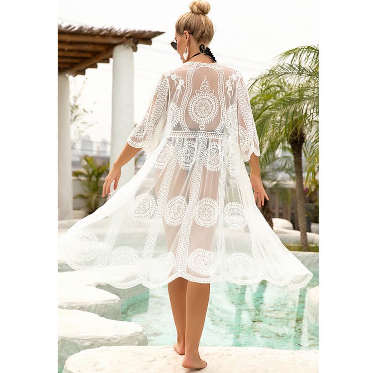 Wicked AF One Size / White Mayfield Cover Up Kimono
