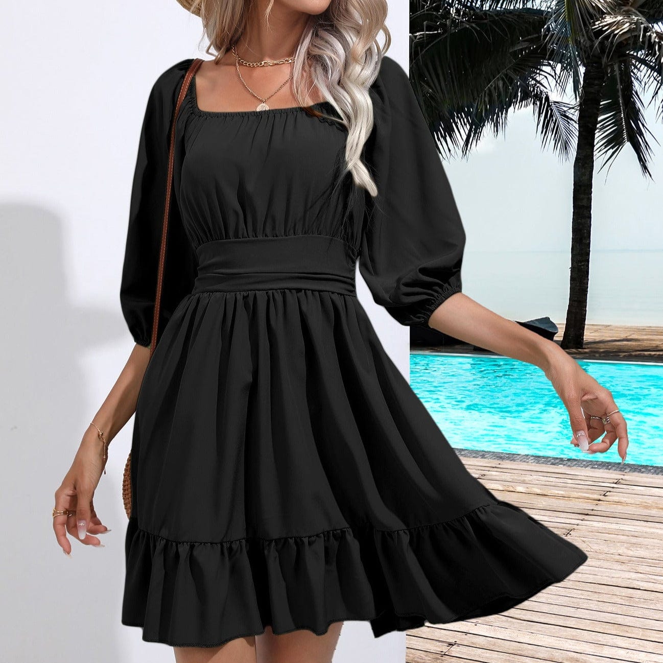 Wicked AF S / Black Alexis Boho Mini Dress