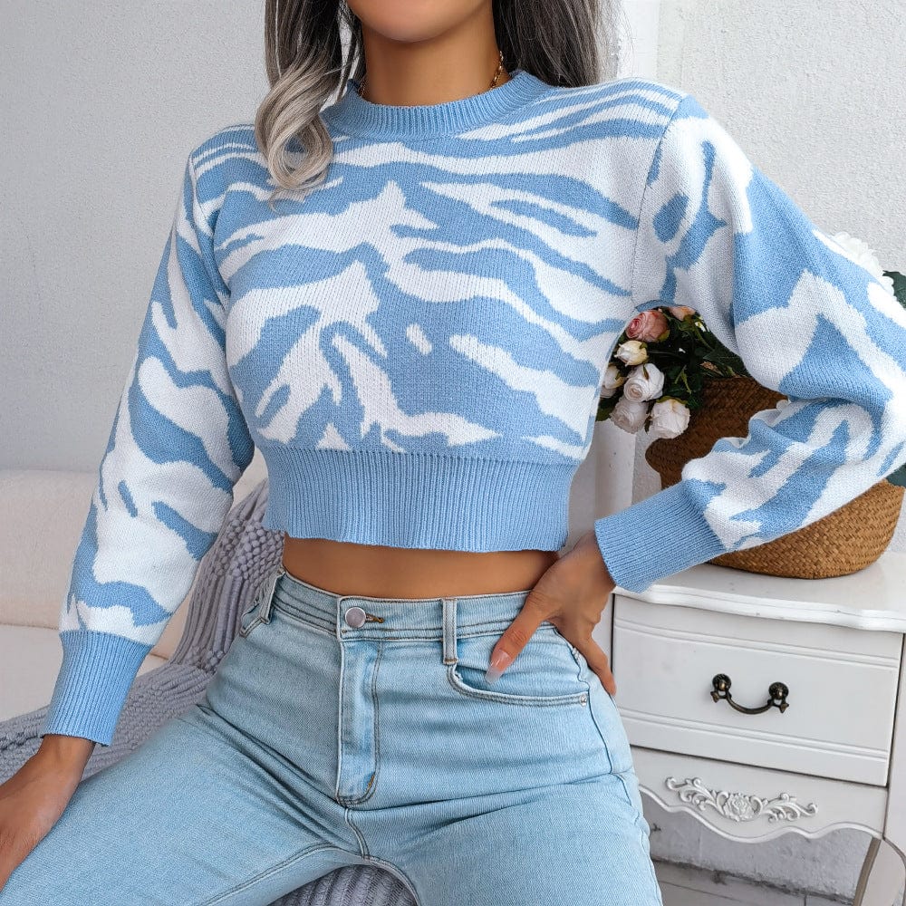 Wicked AF S / Blue Callisto Cropped Sweater