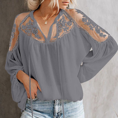 Wicked AF S / Gray Raquel Boho Blouse