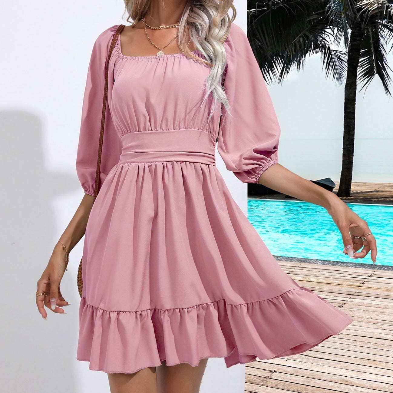 Wicked AF S / Pink Alexis Boho Mini Dress