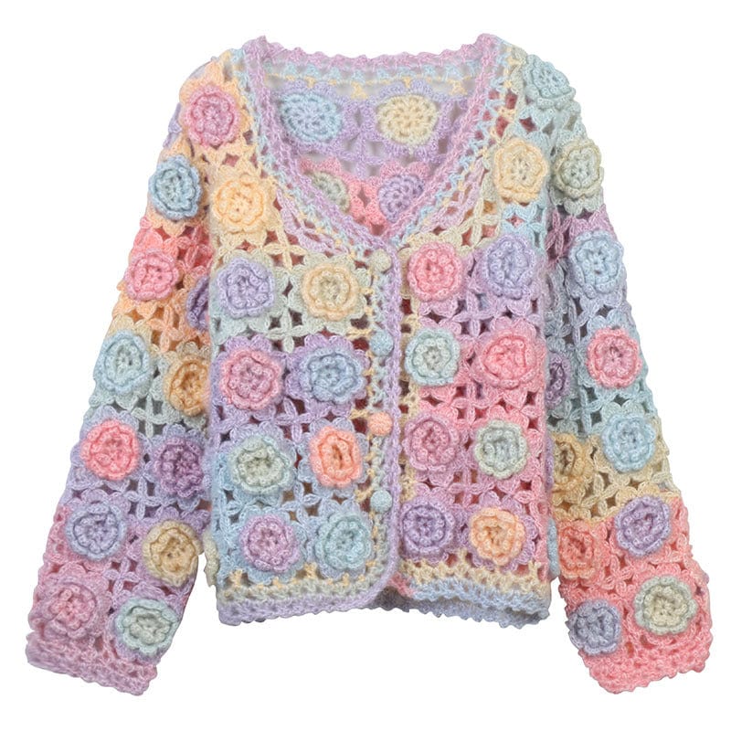 Wicked AF S / Pink Rainbow Gradient Knitted Cardigan