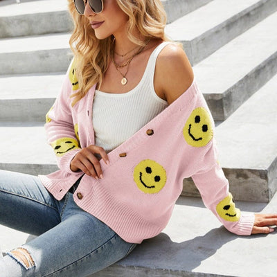 Wicked AF Smiley Face Cardigan
