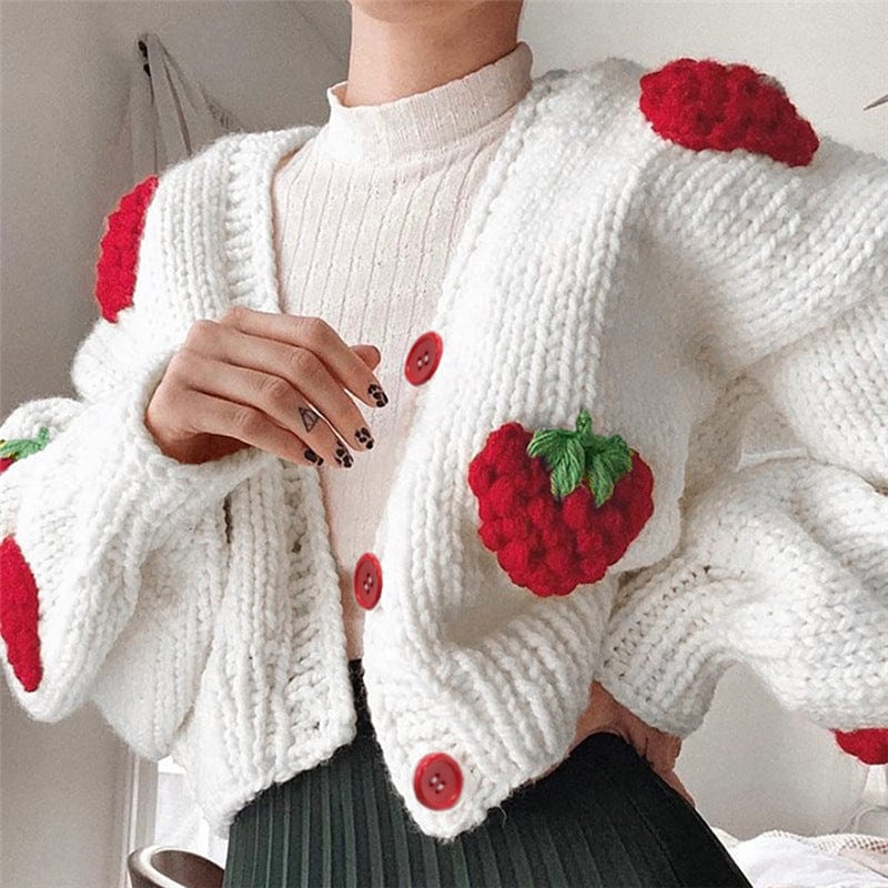 Wicked AF Strawberry On Top Cardigan