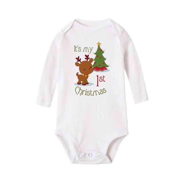 wickedafstore 0-3M My First Christmas Baby Onesie