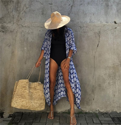 wickedafstore 0 AS15 / One Size 2023 Women Summer Fashion Beach Cover Ups for Swimwear Bohemian Vinatge Tie Dye Kimono Swimsuit Cape Chic Loose Beachwear