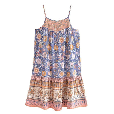 wickedafstore 0 Blue / S Jolie Boho Mini Dress