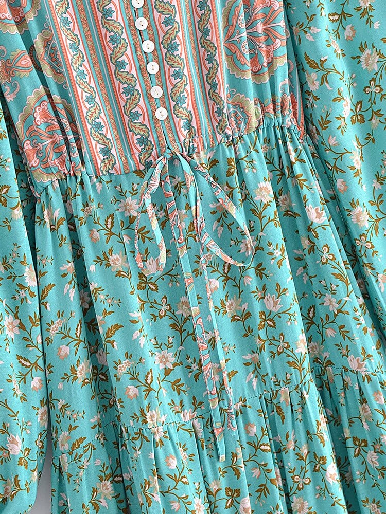 wickedafstore 0 Emerald Blossom Maxi Dress