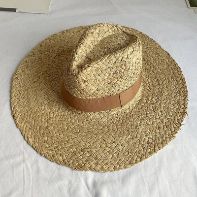 wickedafstore 0 Khaki Handmade Women Summer Hat Wide Brim Raffia Hat Sun Protection Floppy Straw Hat Foldable Beach Hats Kentucky Derby Hat