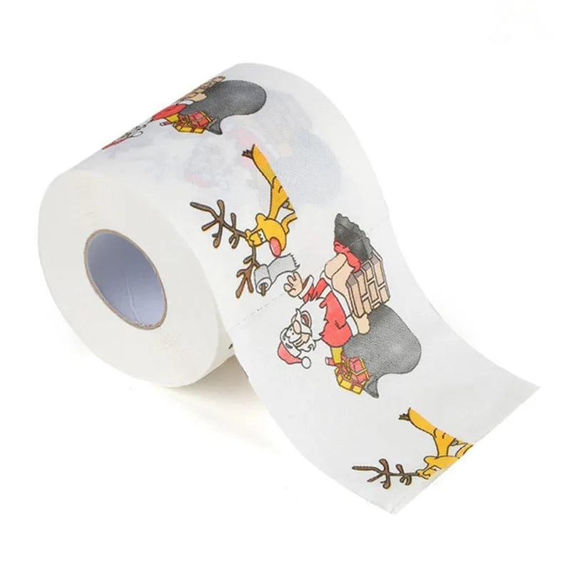 wickedafstore 01 / CHINA NEW Christmas Pattern Series Roll Paper Christmas Decorations Prints cute Toilet Paper Christmas Decorations For Home HOT