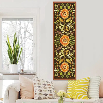 wickedafstore 1 / 150X40cm Indian Summer Floral Tapestry Wall Hanging Psychedelic Sunflower Plant Leaves Bohemia Home Decor Poster Art Home Decor Gift