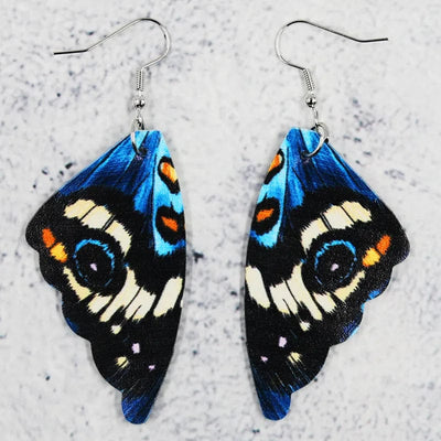 wickedafstore 1 2022 Vintage Colorful Butterfly Wings Earrings for Women Cool Fashion Cute Butterflies Wing Geometric Pendant Women Earring Gift