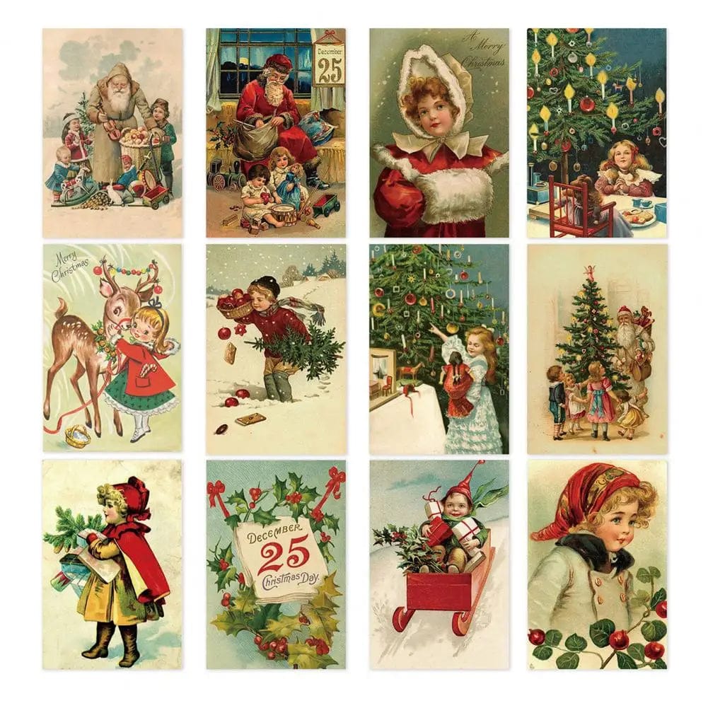 vintage-christmas-cards-12pcs