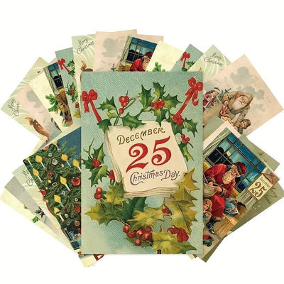wickedafstore 12pcs Vintage Christmas Cards 12pcs
